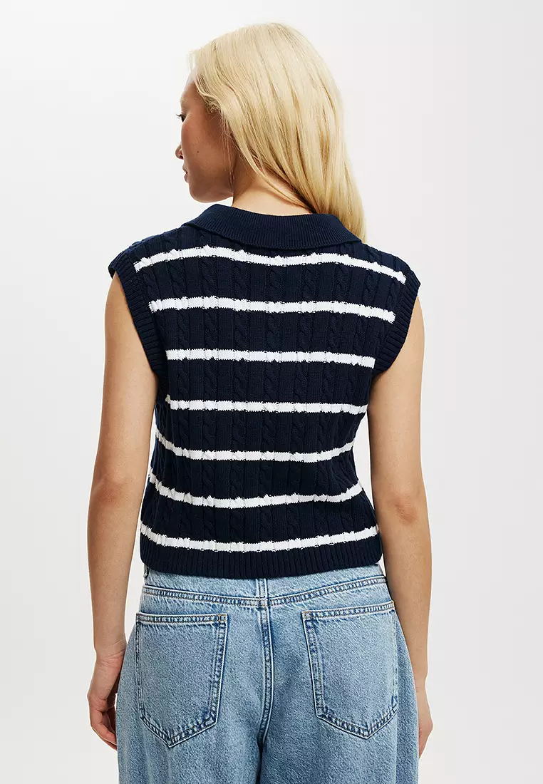 Cotton Collared Vest