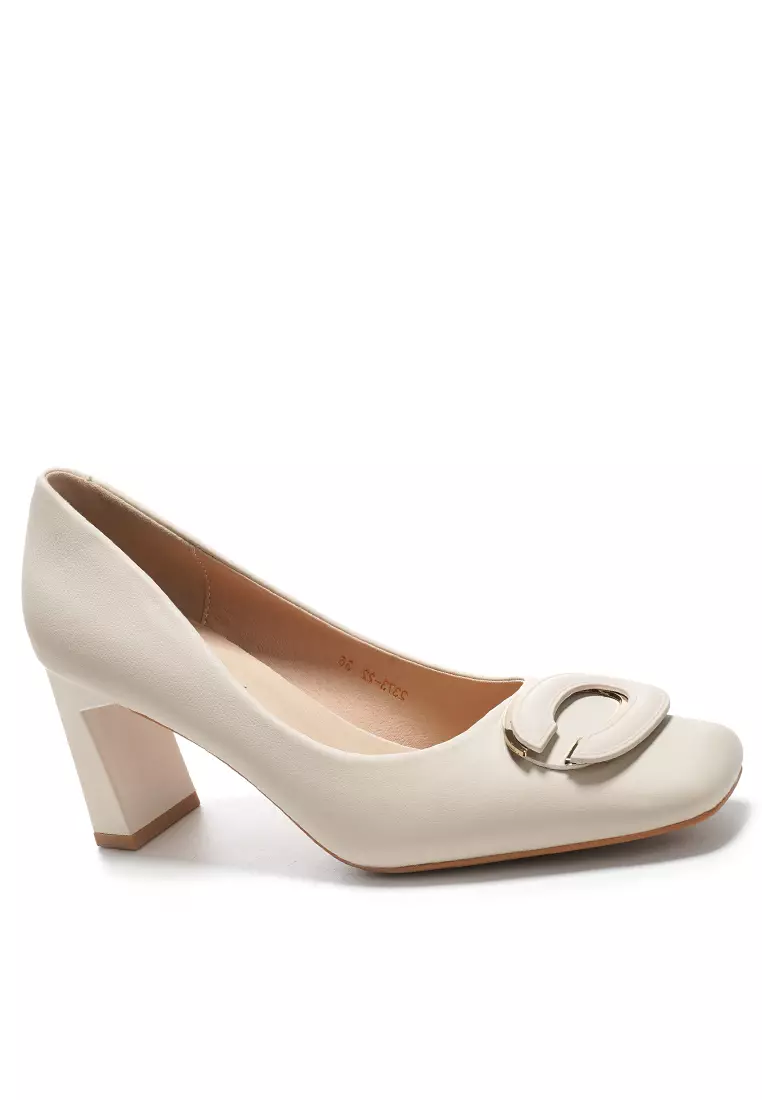 Discount on Twenty Eight Shoes  shoes - SKU: 7CM Metal Buckle Chunky Heel Pumps BY2373-16