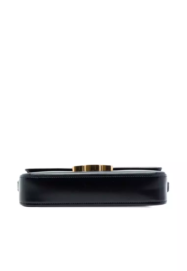 Pre-Loved Celine Shiny Calfskin Triomphe Claude Shoulder Bag
