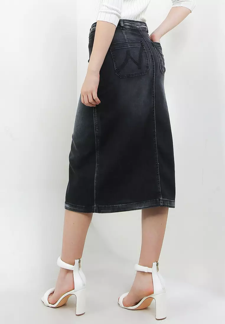 Jual Hush Puppies Emaline Midi Denim Skirt Original 2024 ZALORA