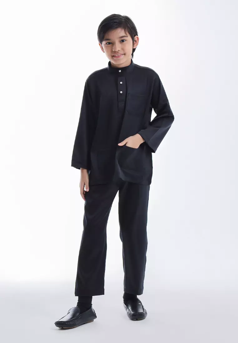 Alain Delon Baju Melayu Cekak Musang Budak - 19026505-99Black
