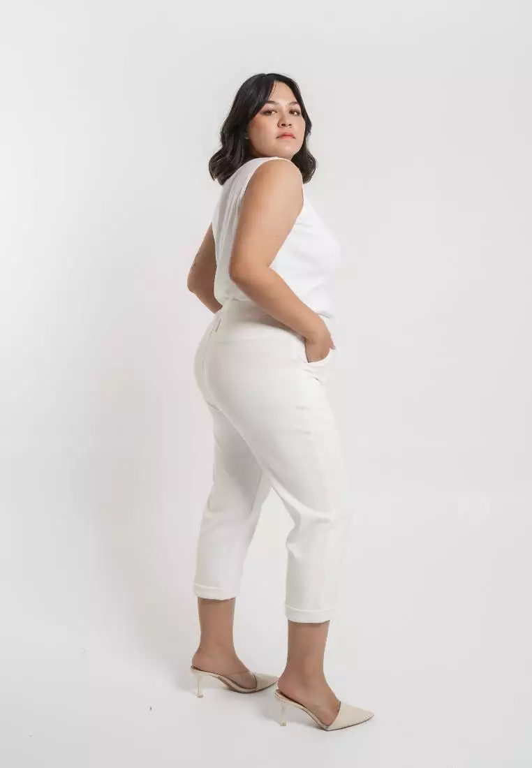 Plus Size Pants Jammie White