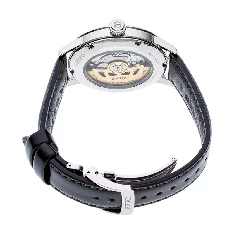 Jam Tangan Pria Seiko Presage SRPD37J1 Cocktail Time Mockingbird Automatic Green Dial Brown Leather Strap