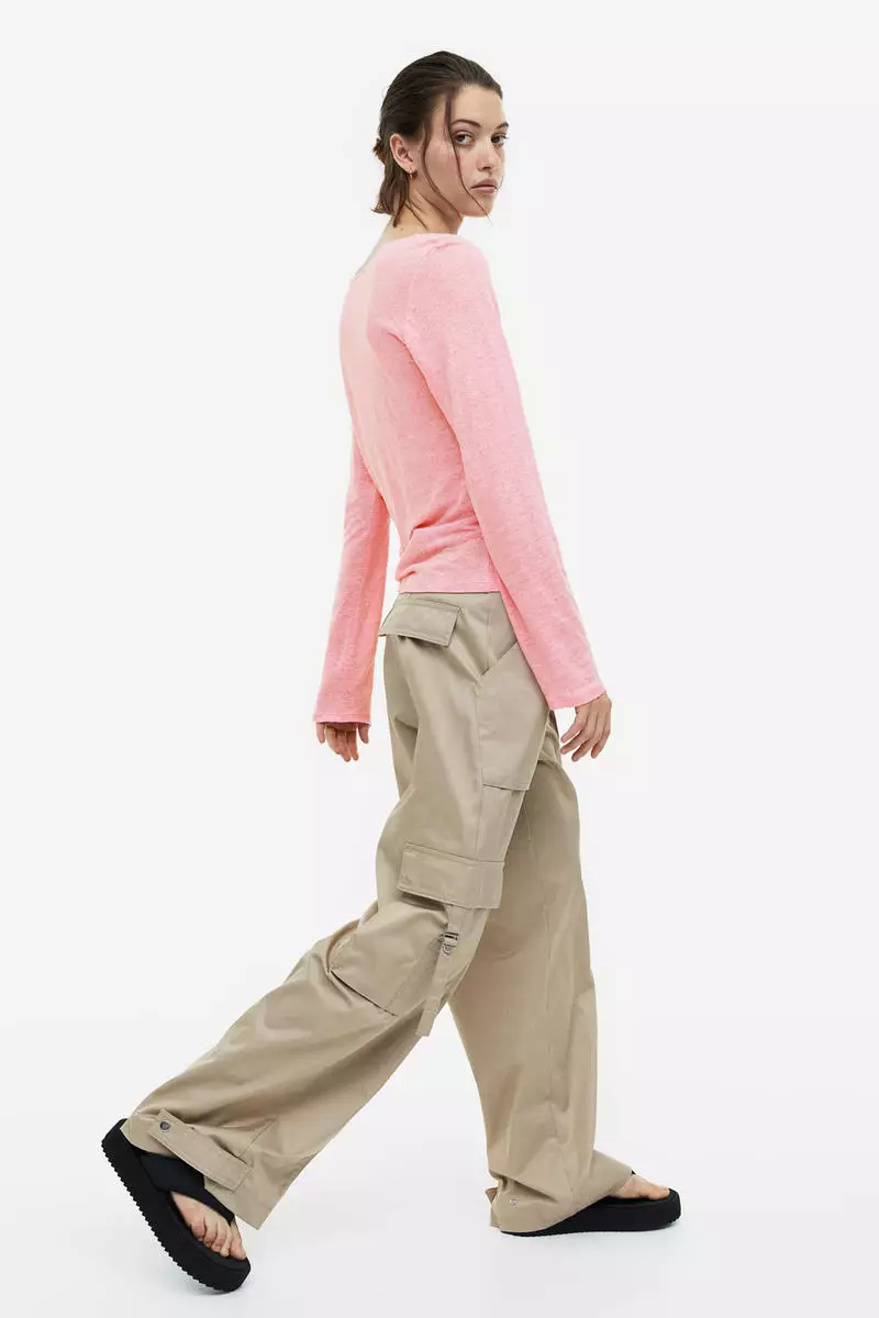 Buy H&M Linen jersey top 2023 Online ZALORA Philippines