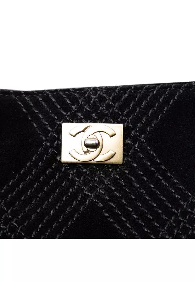 Pre-Loved Chanel Cc Suede Wild Stitch Tote