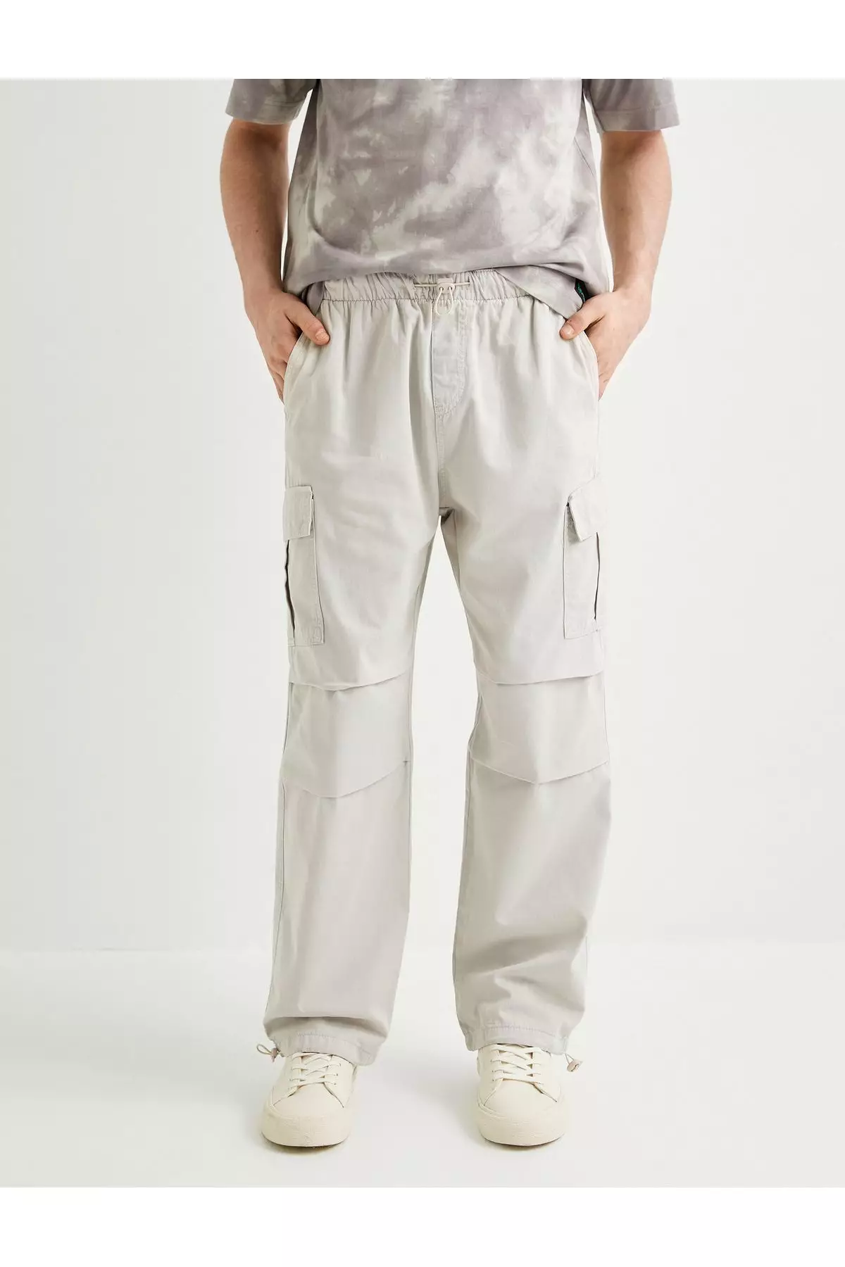 Buy KOTON Cargo Parachute Wide Trousers Elastic Waist Pocket