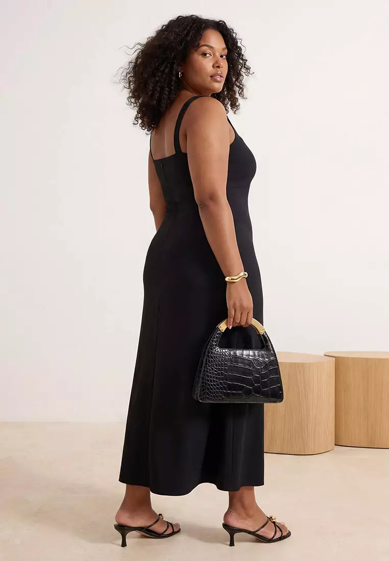 thick strap bodycon dress Buy Trendyol Black Stretchy Knitted Maxi Plus Size Tbbss26Ah00120 2026 Online Black Flat (0