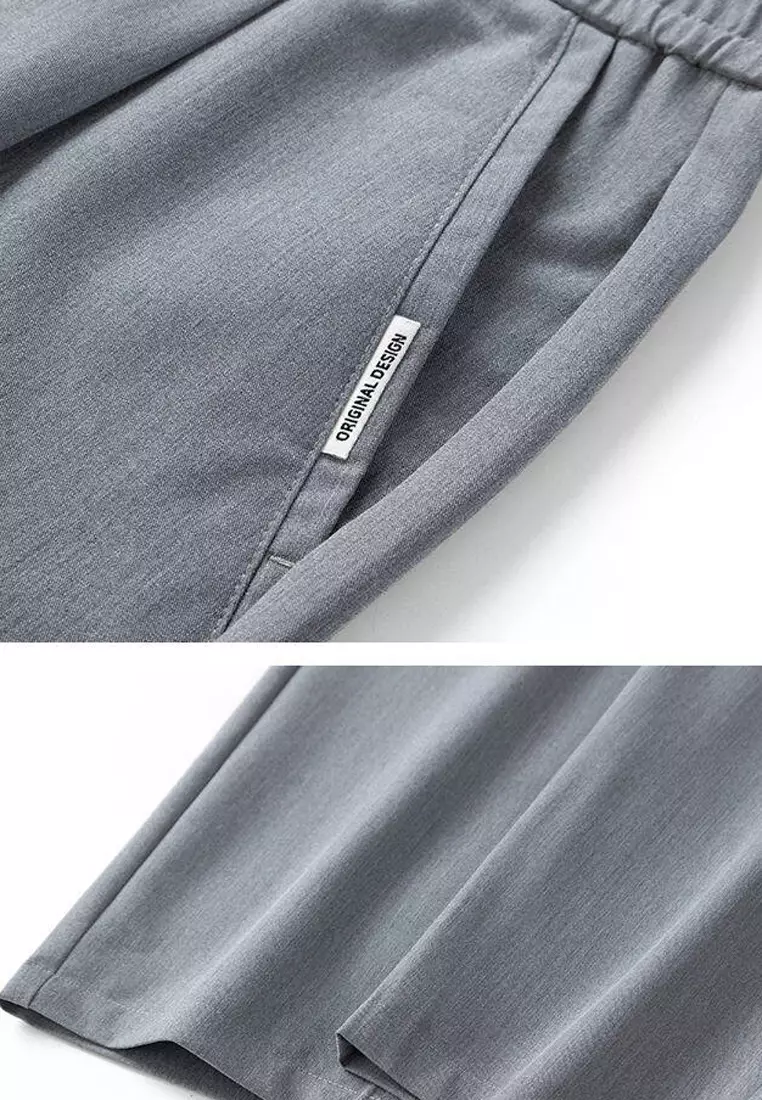 彈性腰圍修身西褲