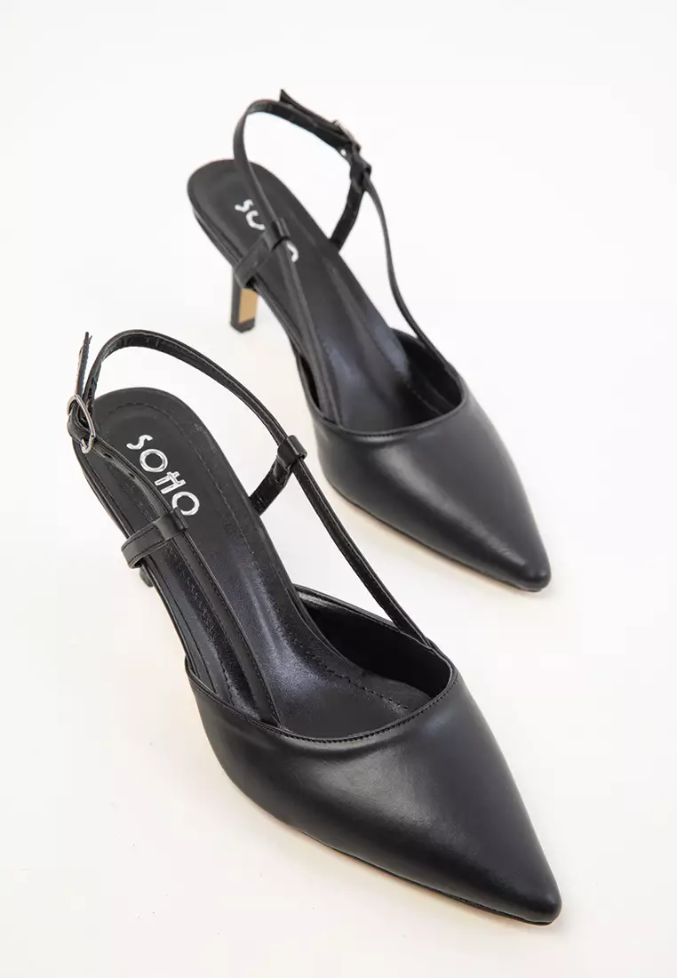 Black Women's Classic Heeled Shoes 20428