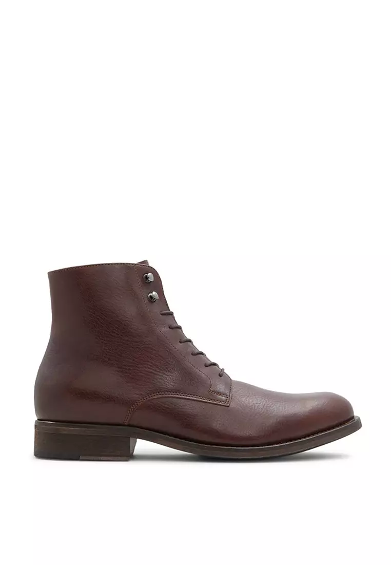 Aldo red leather boots sales