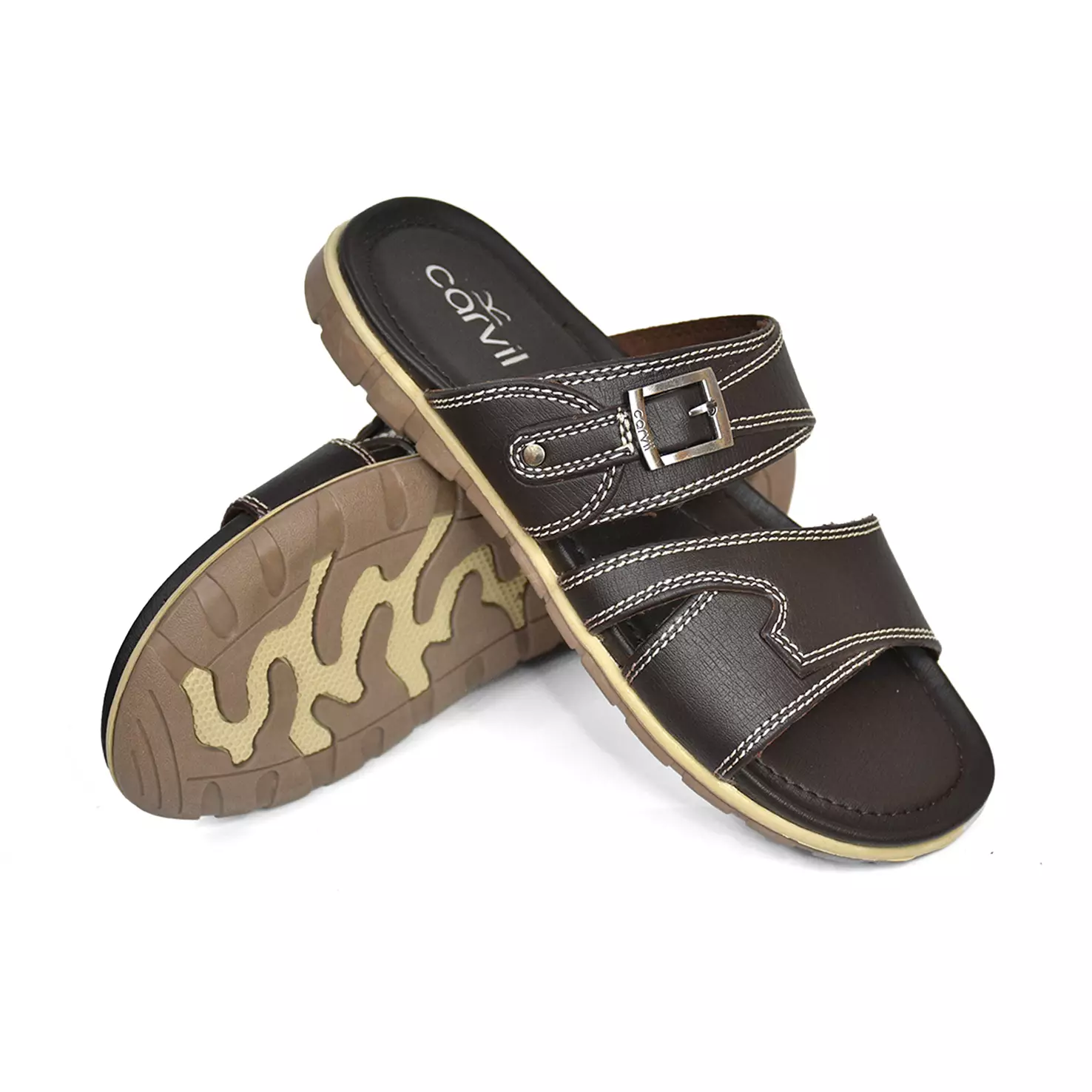 Carvil Sandal Pria Cardiff-02 M Dark Brown