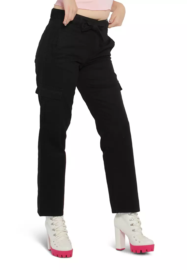 Cargo Pants Paper Bag Pants Skinny Leg Womens Pants Paper Bag