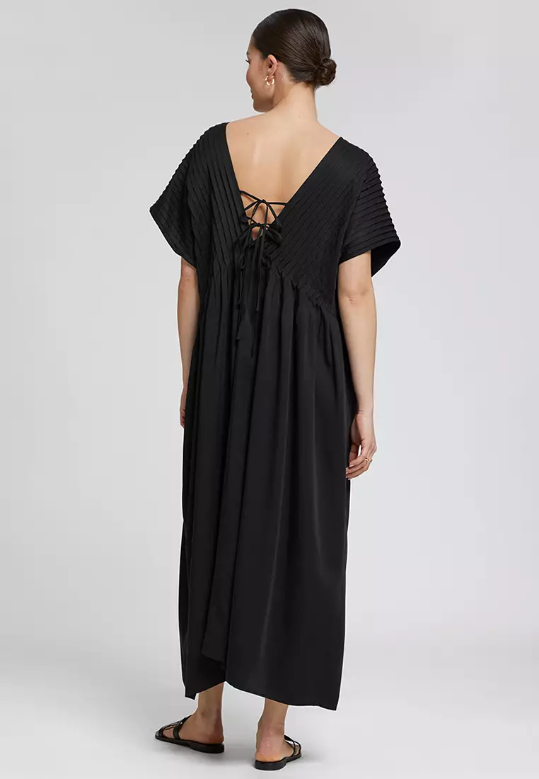 Pleated Midi Kaftan Dress