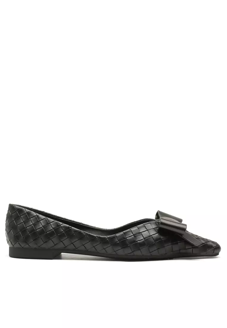 Discount on Twenty Eight Shoes  shoes - SKU: Bow Knot Woven Microfiber Leather Ballerinas Hs23-3