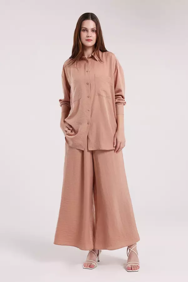 MINIMAL - Namata - Kulot Lebar Satin - Pink Warna Pink