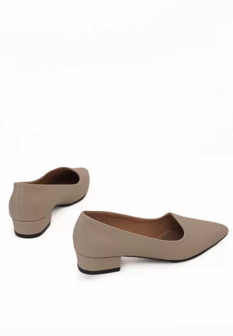 VIVI NICI - Danielle Sepatu Kerja Wanita Pantofel Hak 3 Cm Cannoli Cream