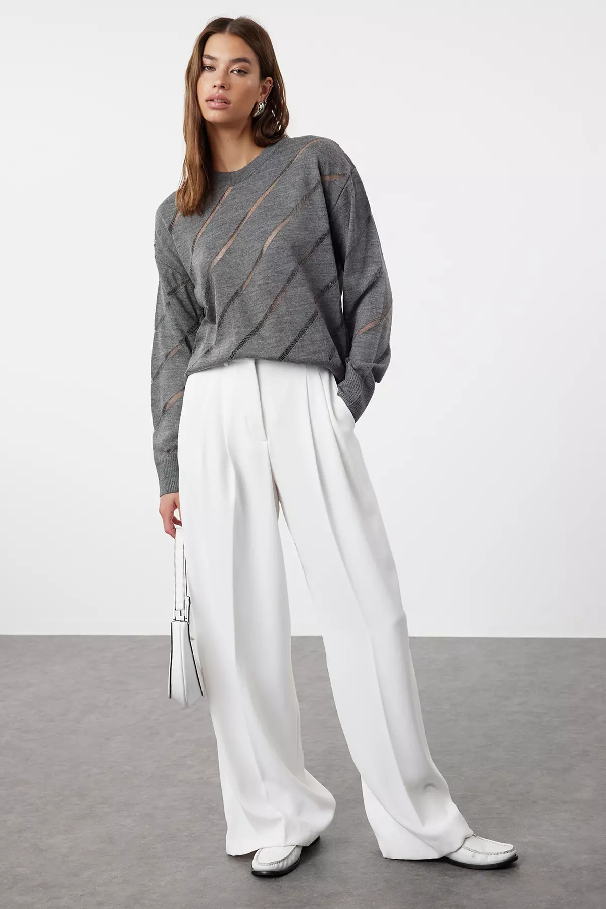 Openwork/Perforated Knitwear Sweater