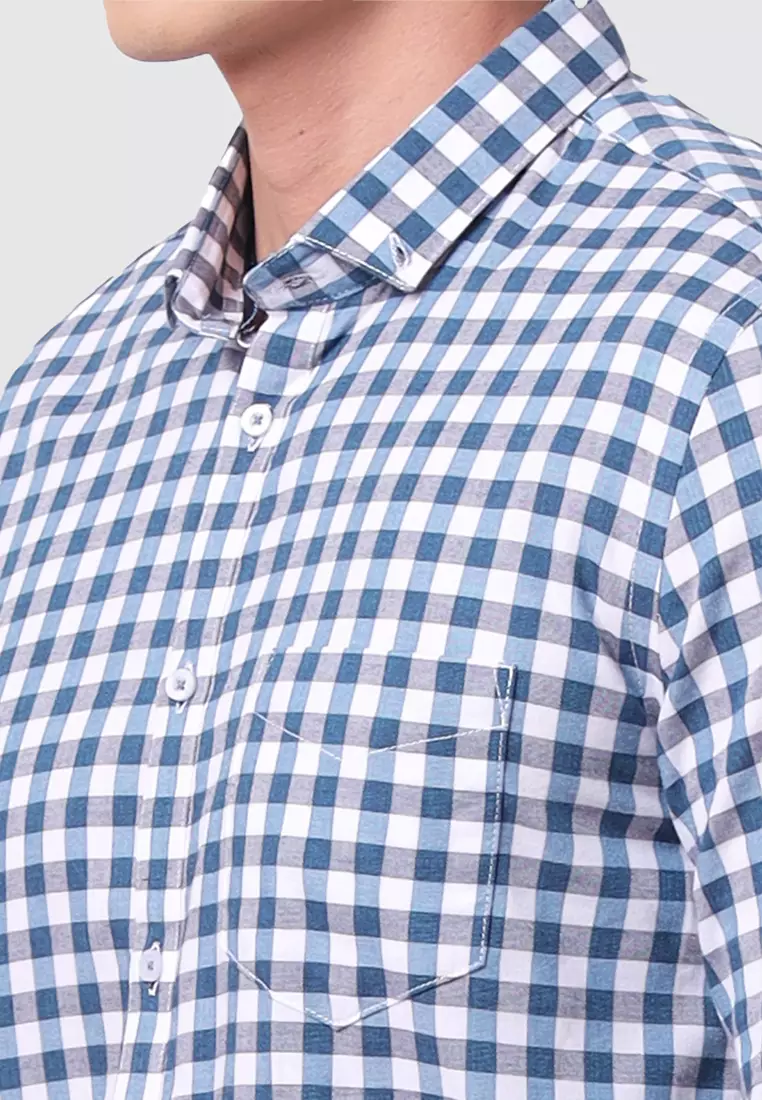 MOC Kemeja Lengan Panjang Pria XANDROS-NAVY