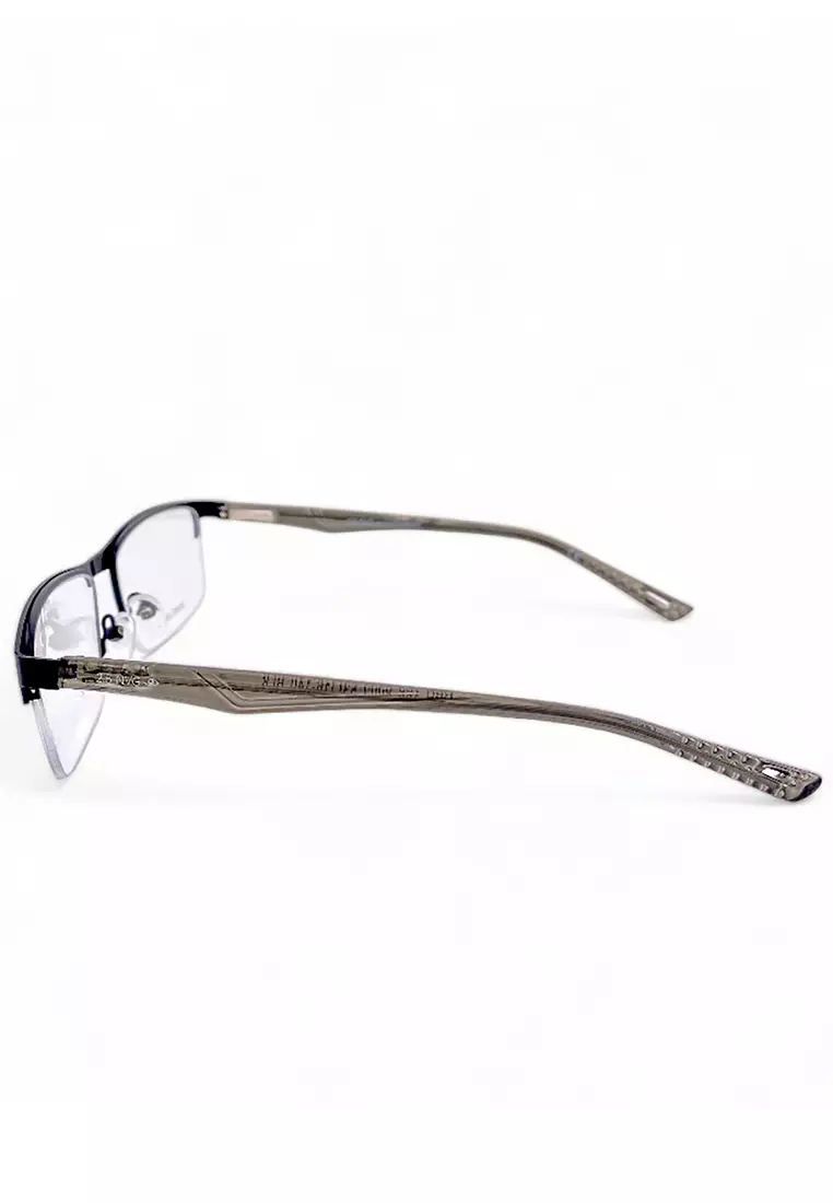OPH Men's Rectangle Frame Black Metal Optical Frame with Demo Lens OPH1090202
