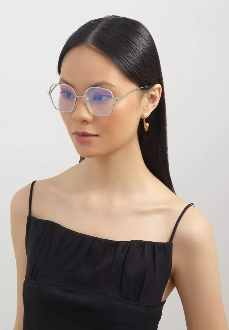 Mimi (OP542-Silver) Luxury Anti-Radiation/Computer Eyeglasses from London for Women