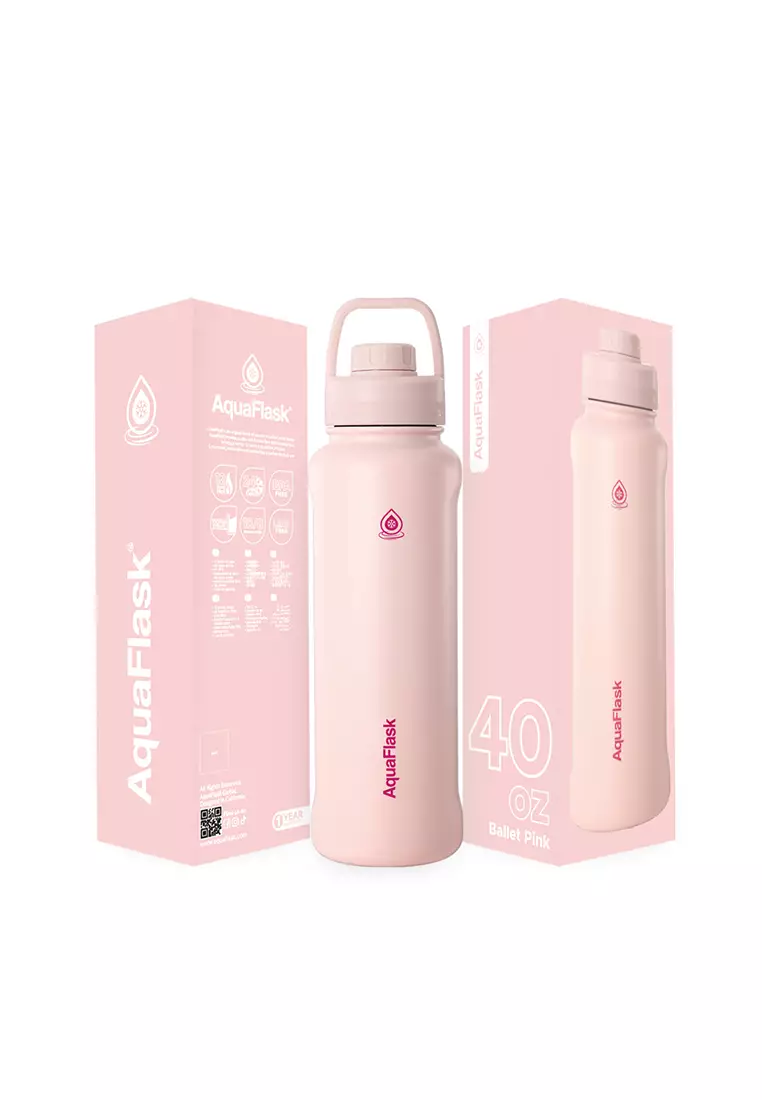 40oz Ballet Pink New Sports Lid Bottle Wide Mouth Vacuum Insulated Stainless Steel Drinking Water Bottle