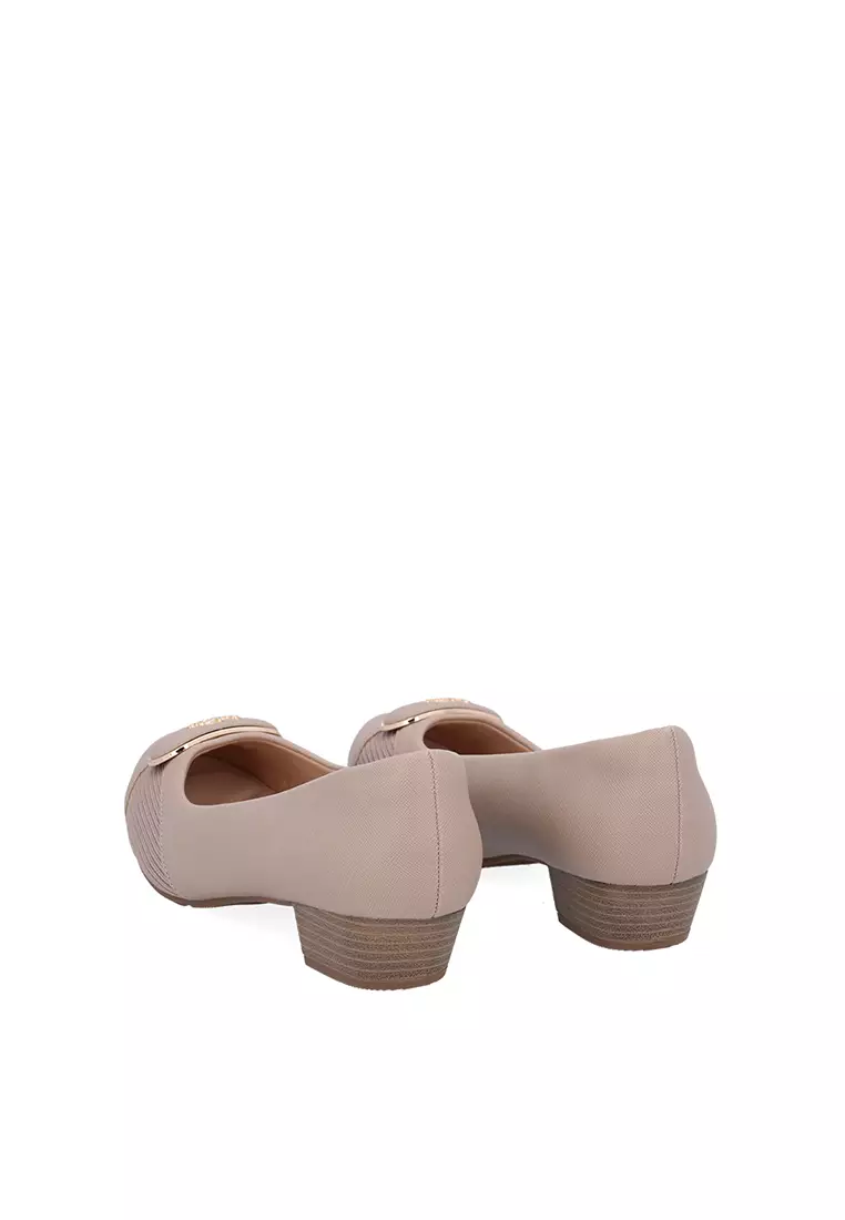 Taupe CR Amelia Textured Pumps