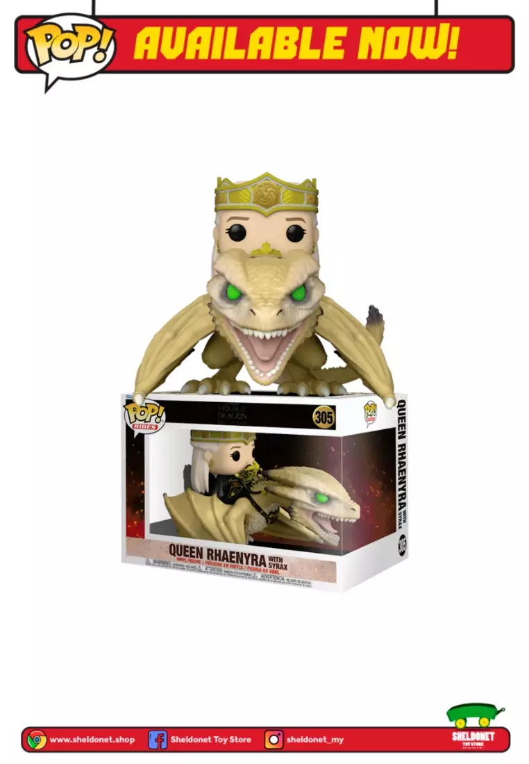 Funko POP! Ride Deluxe: Game of Thrones: House of the Dragon Queen Rhaenyra  with Syrax 5-in Vinyl Figure