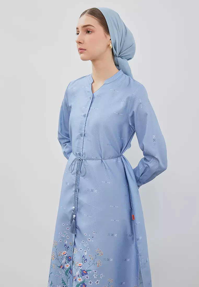 Jual DUST DUST Long Tunik Zenya Ethnic Biru (D.1609) Original 2026 ...