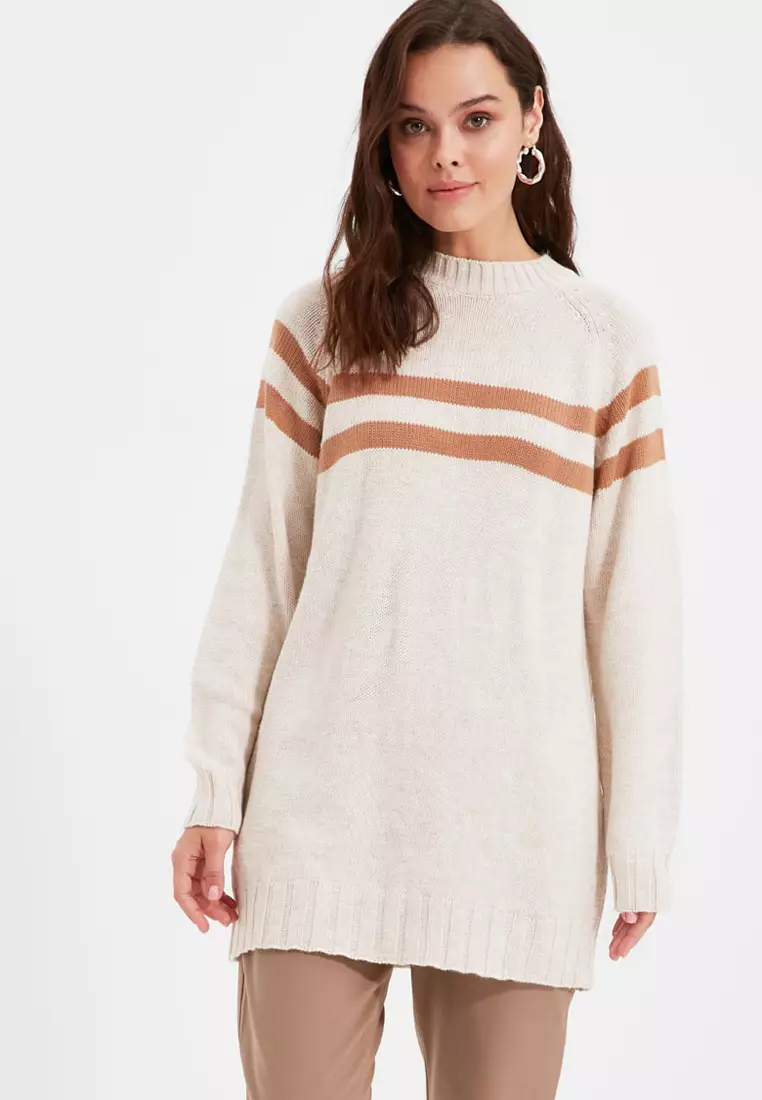 Jual Trendyol Double Striped Knitwear Sweater Original 2025