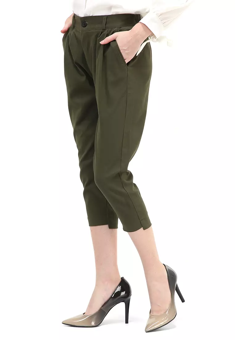 Liana Long Pants Celana Panjang Bawahan Wanita Premium Quality - Army