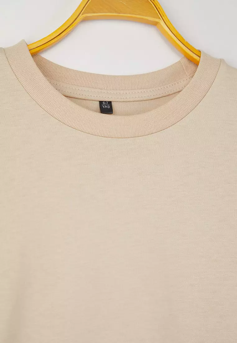 3-Pack Plain/Basic Regular Knitted Boys School T-Shirt