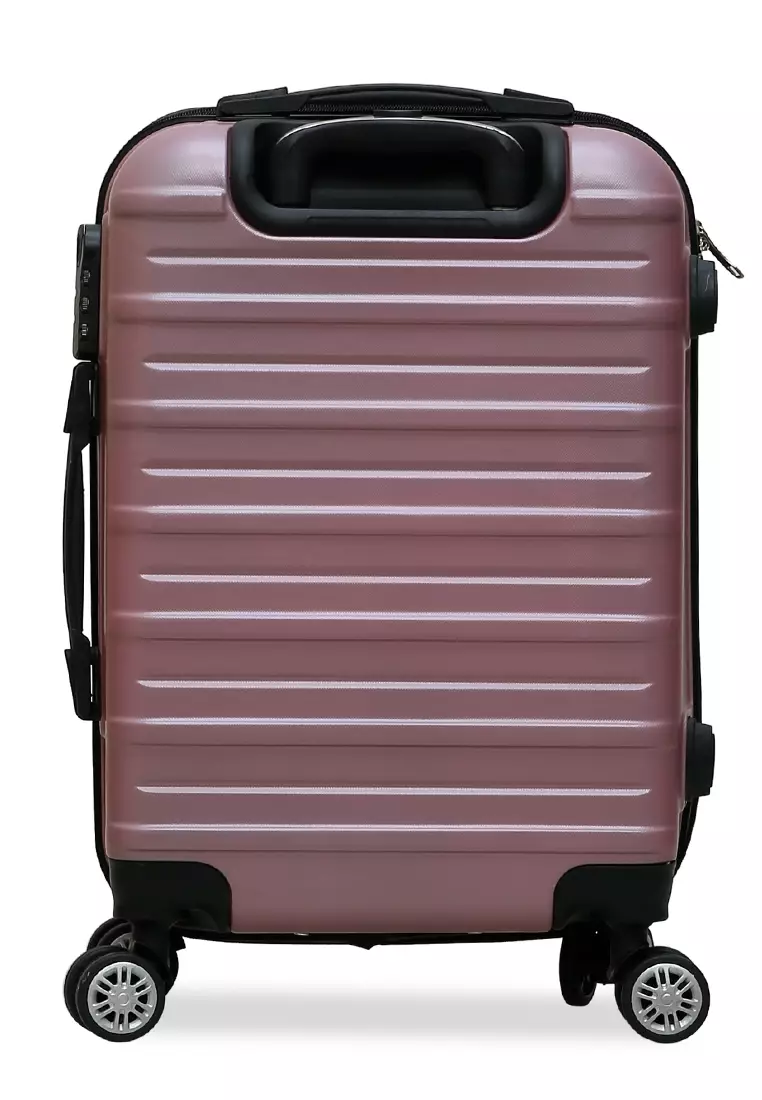 Carlton Tas Koper Fashion Unisex Size 20 Inch Suitcase Number Code Lock Material Fiber ABS ORIGINAL - Pink