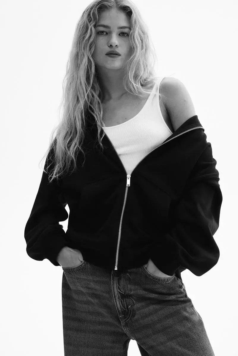 Oversized zip-through hoodie