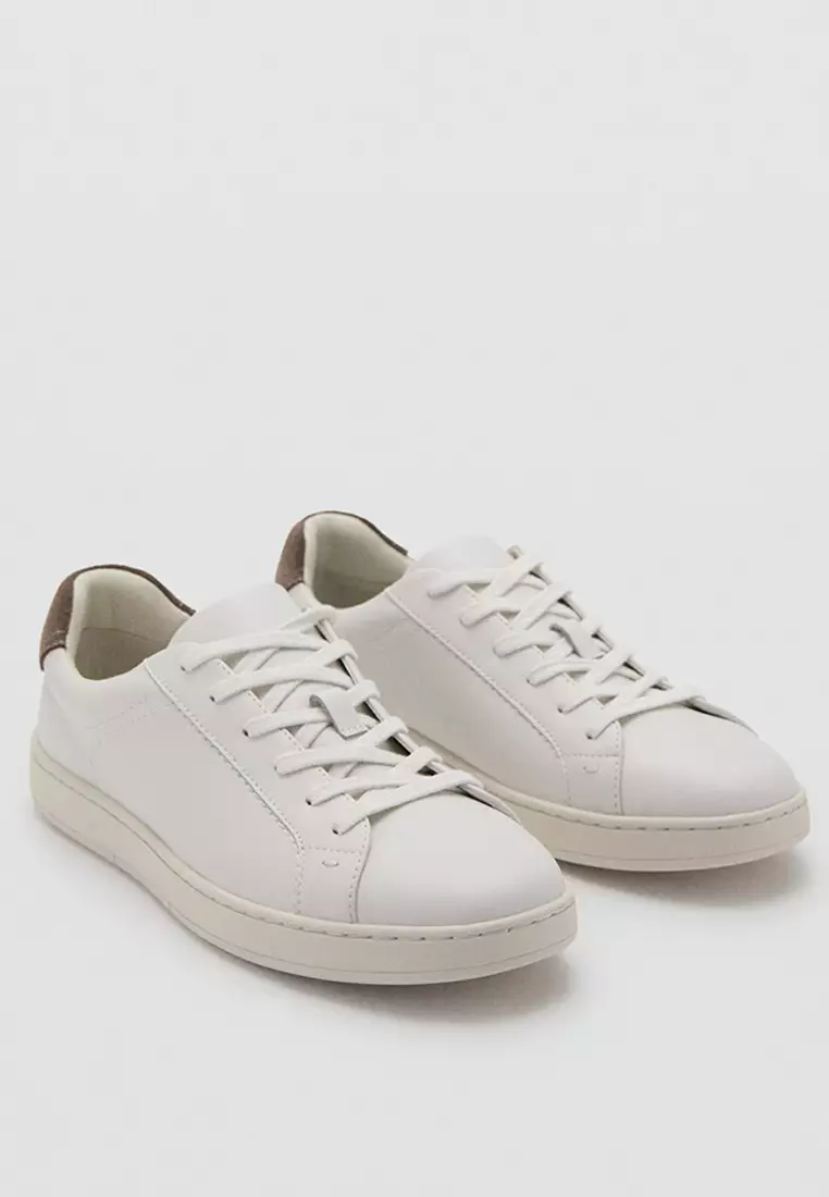 Contrasting Panel Leather Sneakers