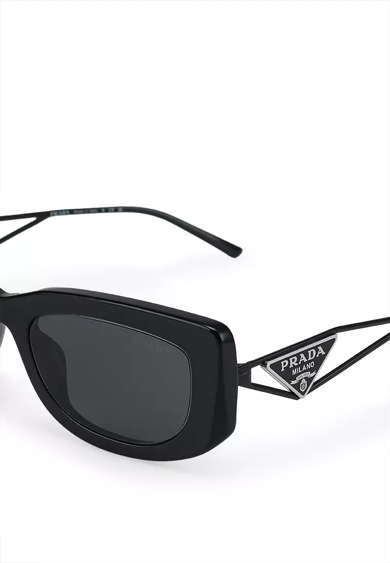 小物 PRADA Logo round sunglasses Prada Logo Sunglasses Black (W) | eBay