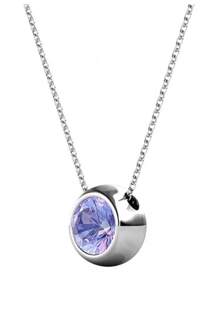 Birth Stone Moon Pendant June Alexandrite WG - Kalung Crystal Swarovski by Her Jewellery