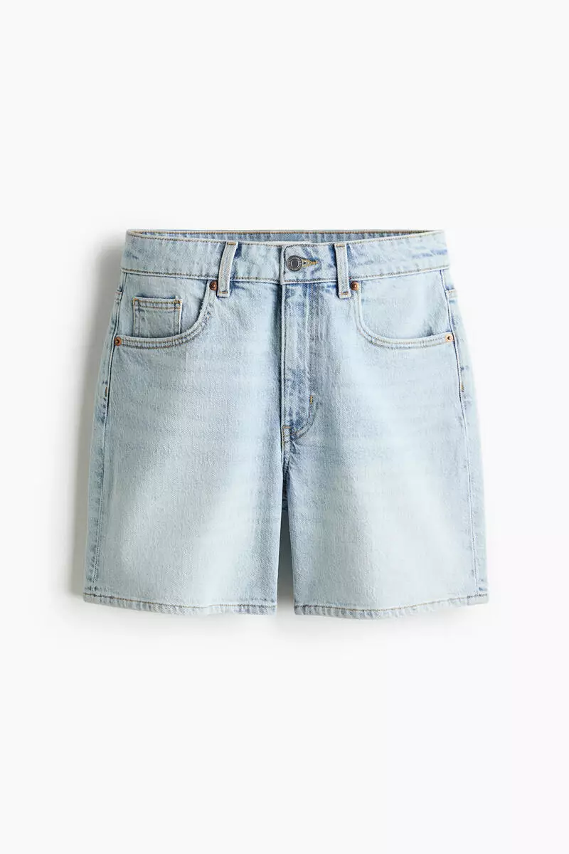 High-waisted denim shorts