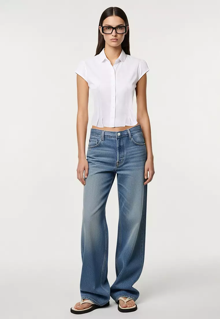 White Fitted Poplin Shirt Shirt Twoss25Go00168