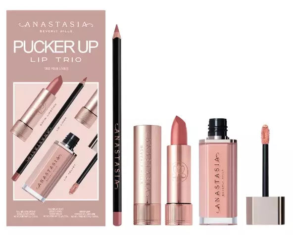 Anastasia Beverly Hills Pucker Up Lip Trio - Dusty Rose / Kiss / Dusty Rose