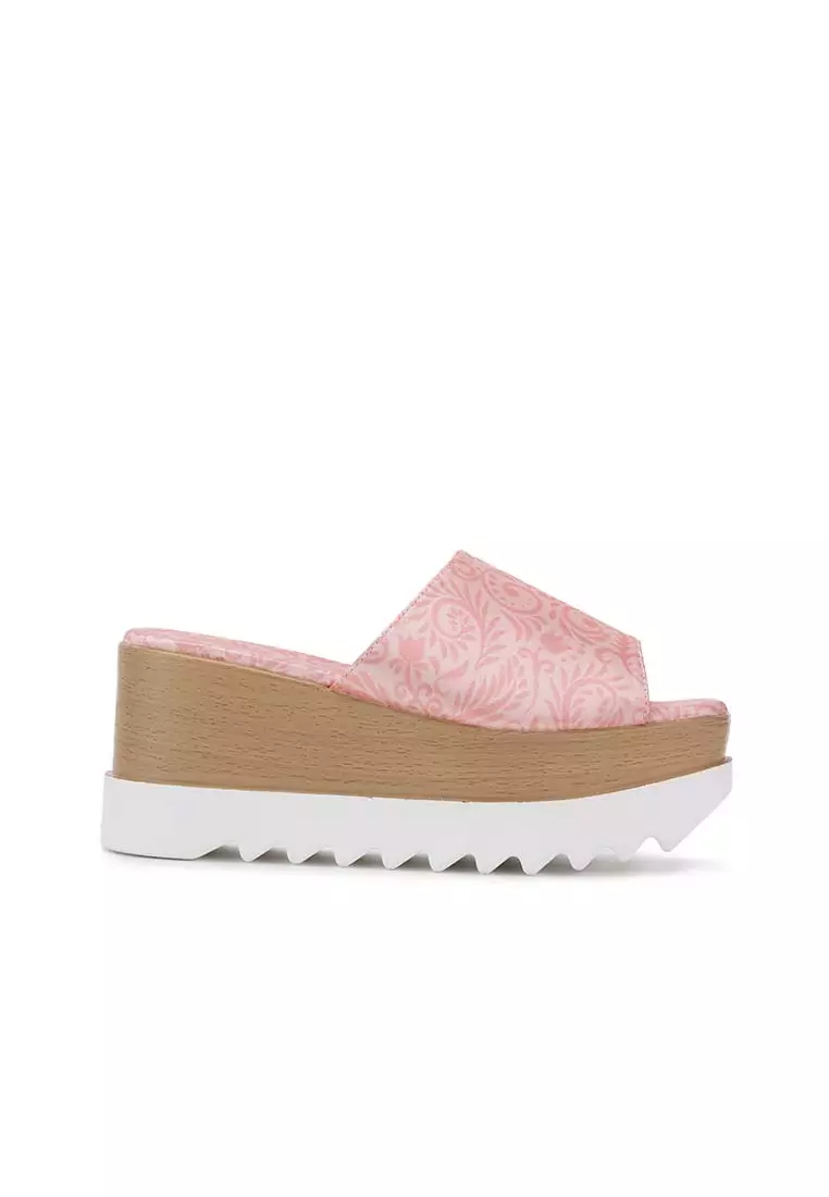 Wedge heel cheap slide sandals