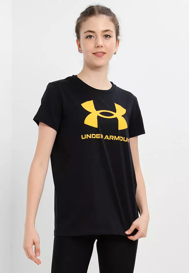 Under armour t shirts women deals gold