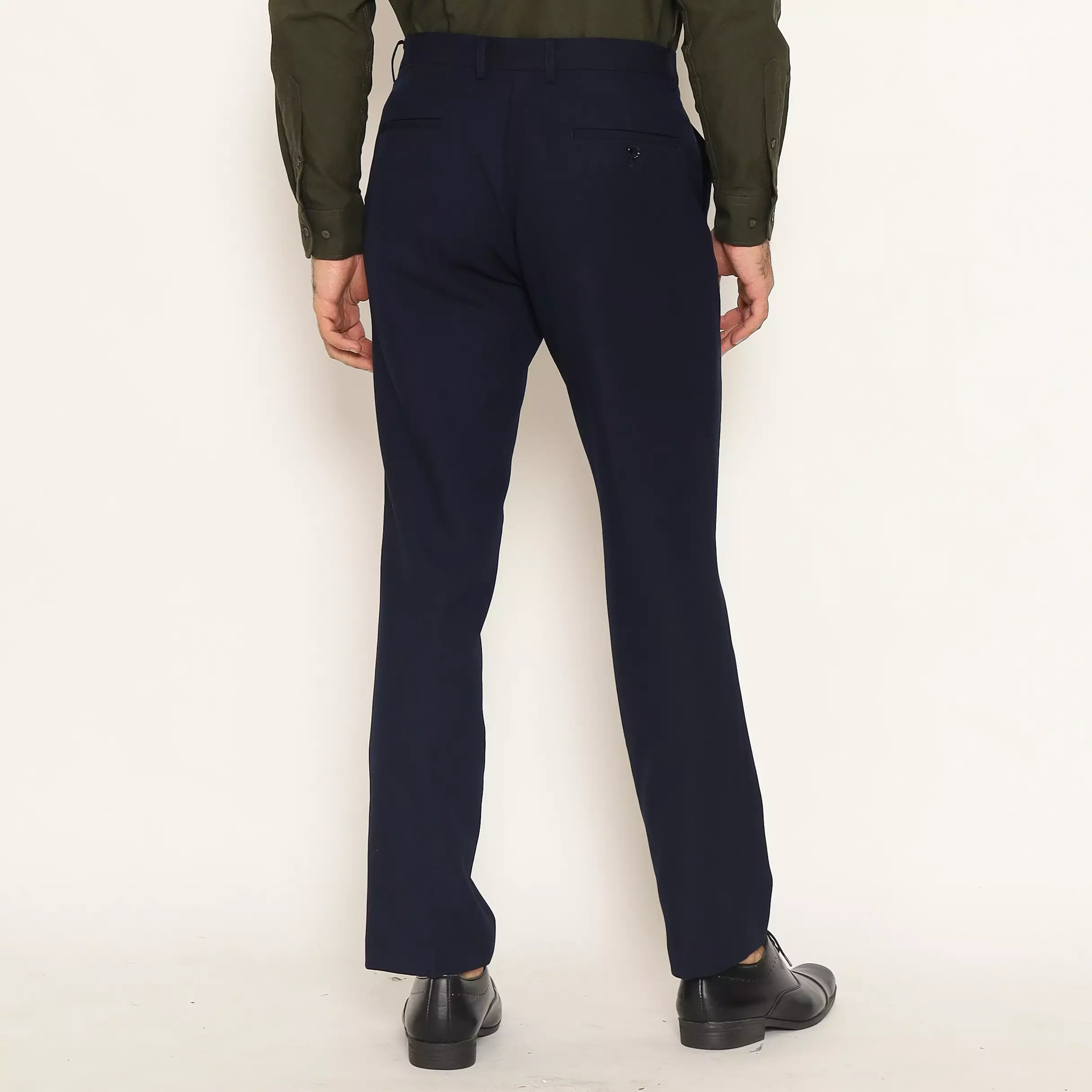 Lawell Celana Bahan Pria Slim Fit –Celana Kerja Formal 4 Way Stretch Premium Warna Navy | L-WORD-SF