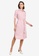 Hopeshow pink Short Sleeve Button Midi Shirt Dress 0607BAAB456962GS_1
