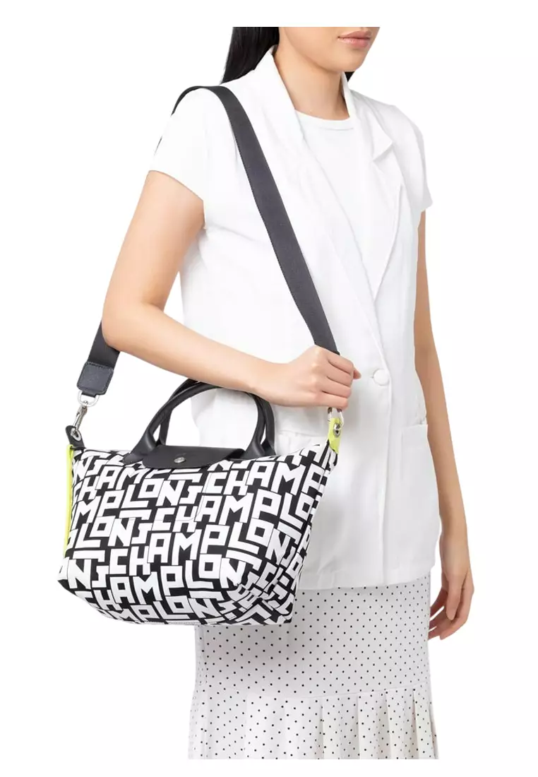 Le Pliage LGP Small Top Handle Bag - White/Black