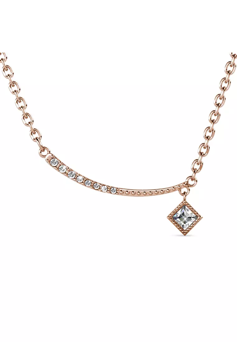 Sparkling Pendant Necklace in Rose Gold Embellished with Swarovski crystals