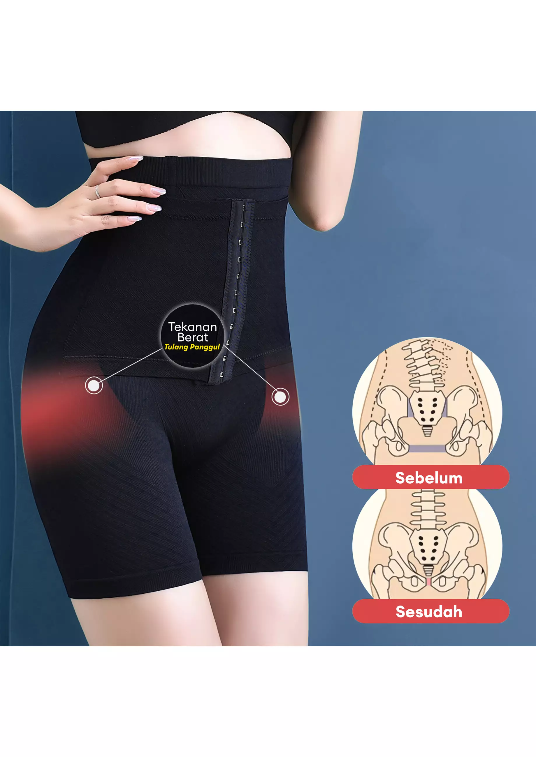 WIMIU Korset Celana 11 Kait Pelangsing Pengecil Perut Buncit High Waist Polos Olahraga Wanita Gym Sport Body Shaper Tummy Control Slimming Korset Ibu Melahirkan 500085