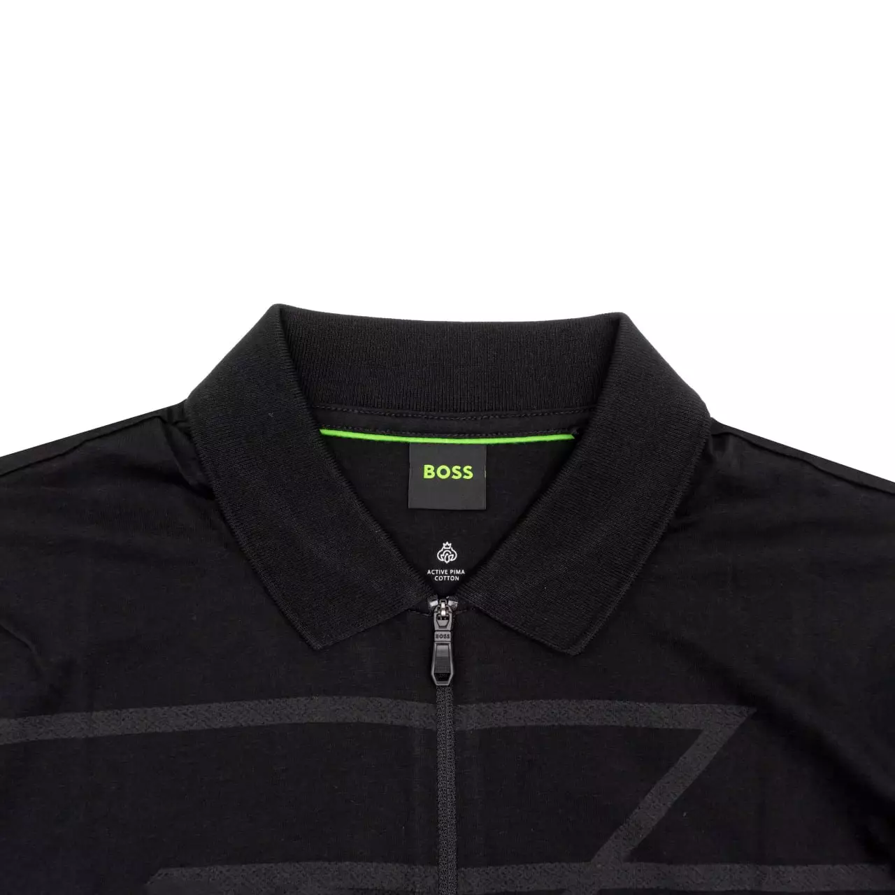 Philix Slim-Fit Polo Shirt in Cotton with Printed Pattern Black