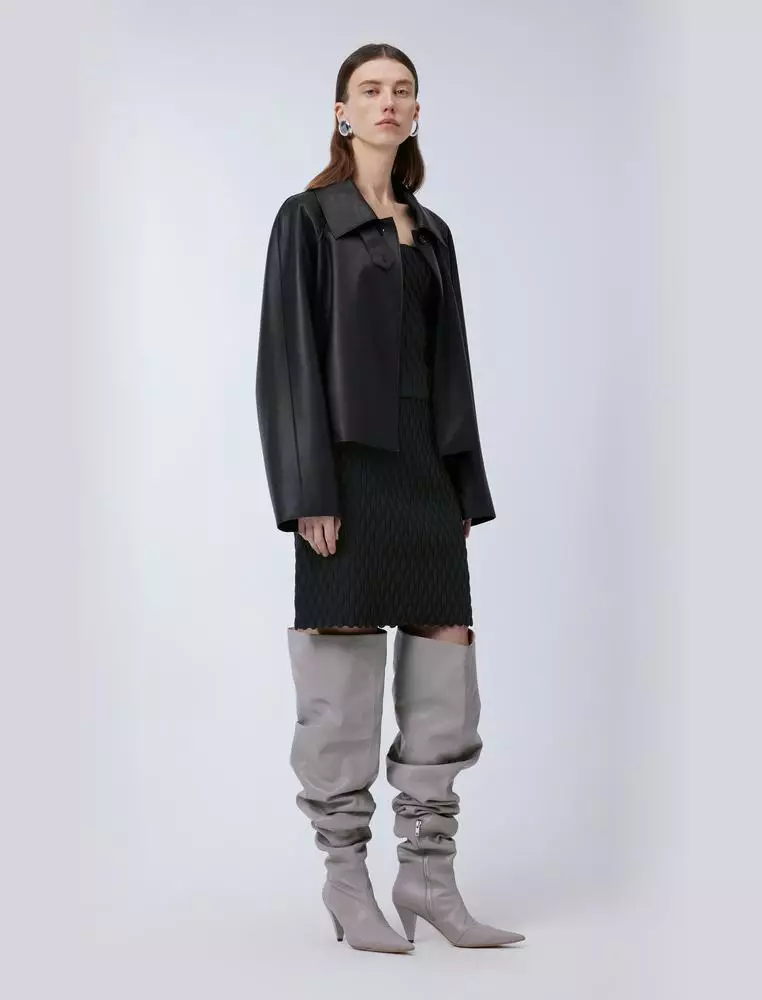 Pleated Midi Waist Skirt