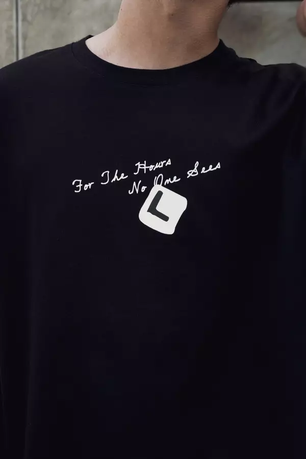 LARUSSO 6 AM Club - Kaos Pria Graphic Oversize Tee No One Sees - Black