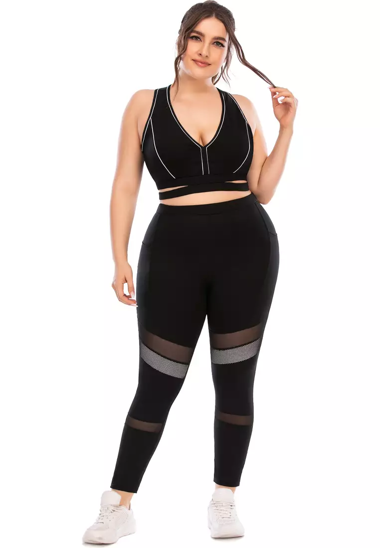 Buy GINGLA Plus Size Fitness Yoga Sports Suit (Sports Bra+Tights) Online